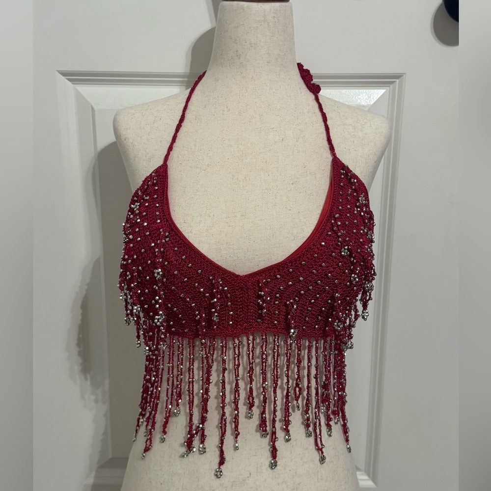 Beaded Crochet Festival Top